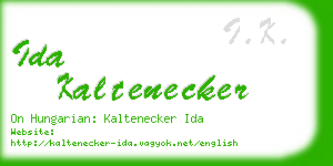 ida kaltenecker business card